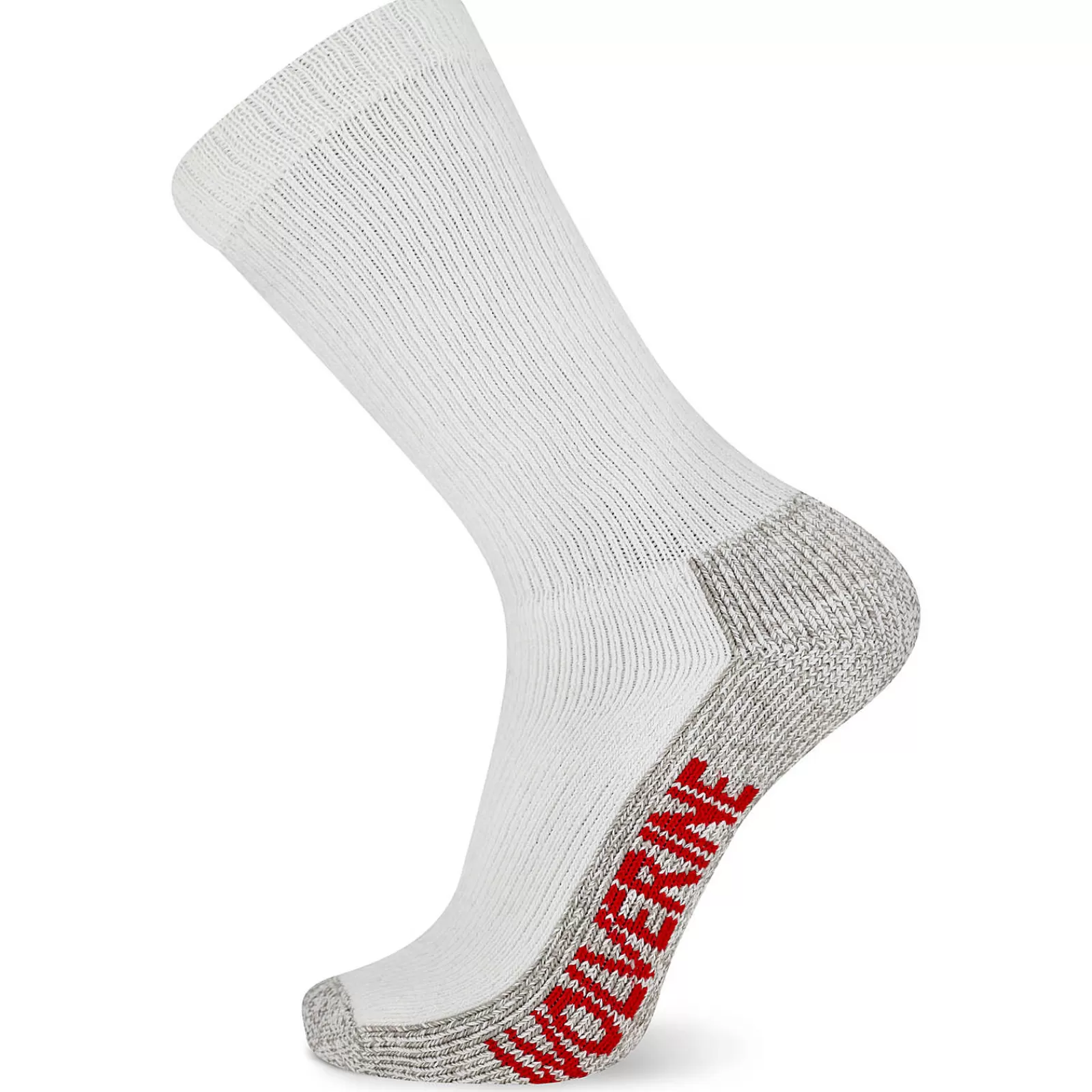 Wolverine 2-PK Steel-Toe Cotton Crew Sock White New