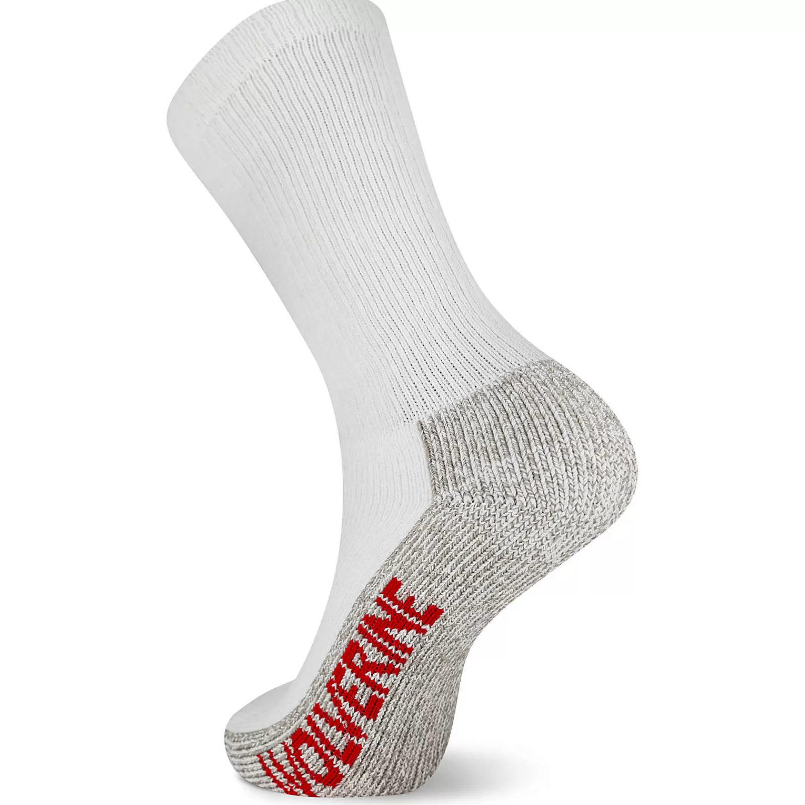 Wolverine 2-PK Steel-Toe Cotton Crew Sock White New