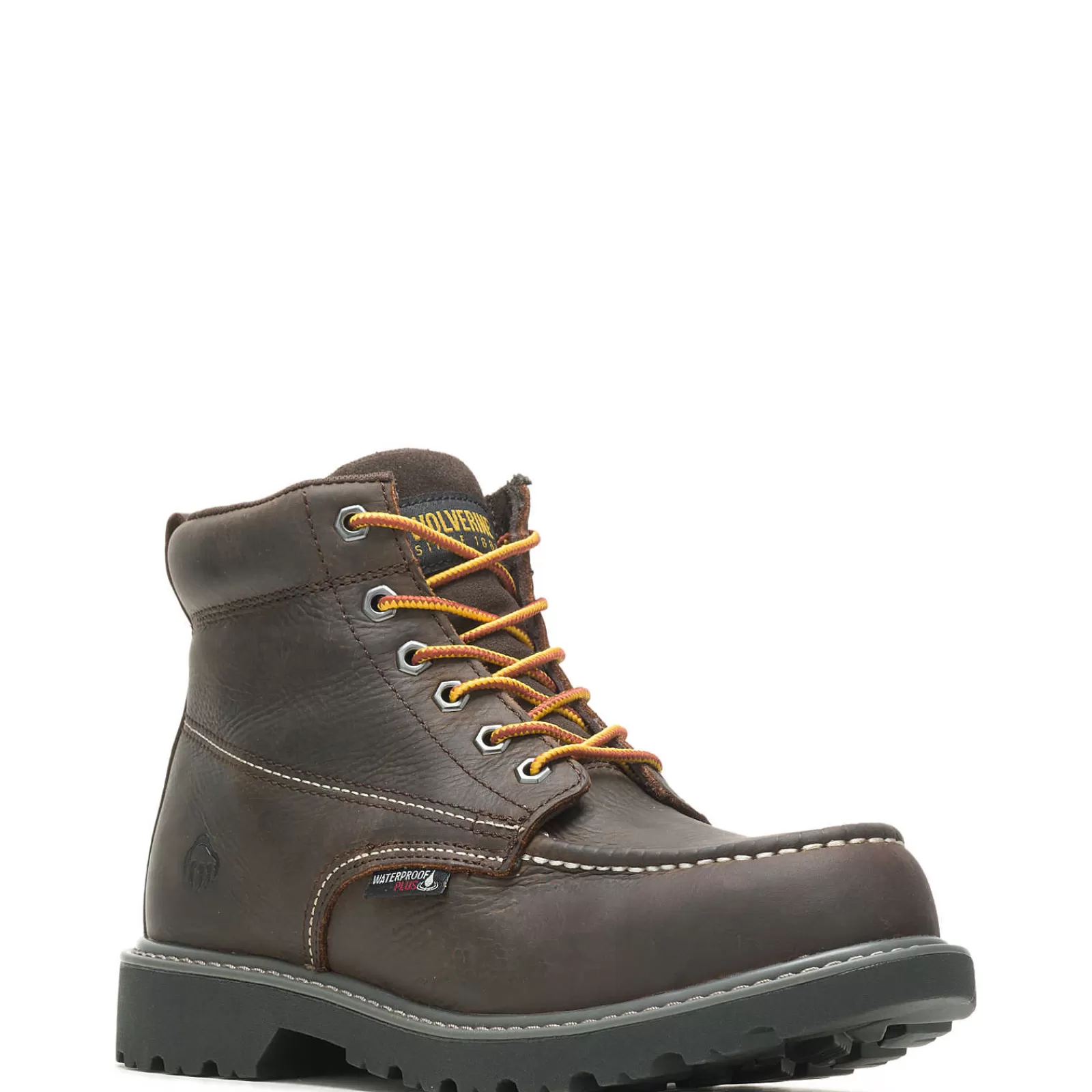 Wolverine Floorhand Moc-Toe 6" Steel-Toe Work Boot Dark Brown Sale