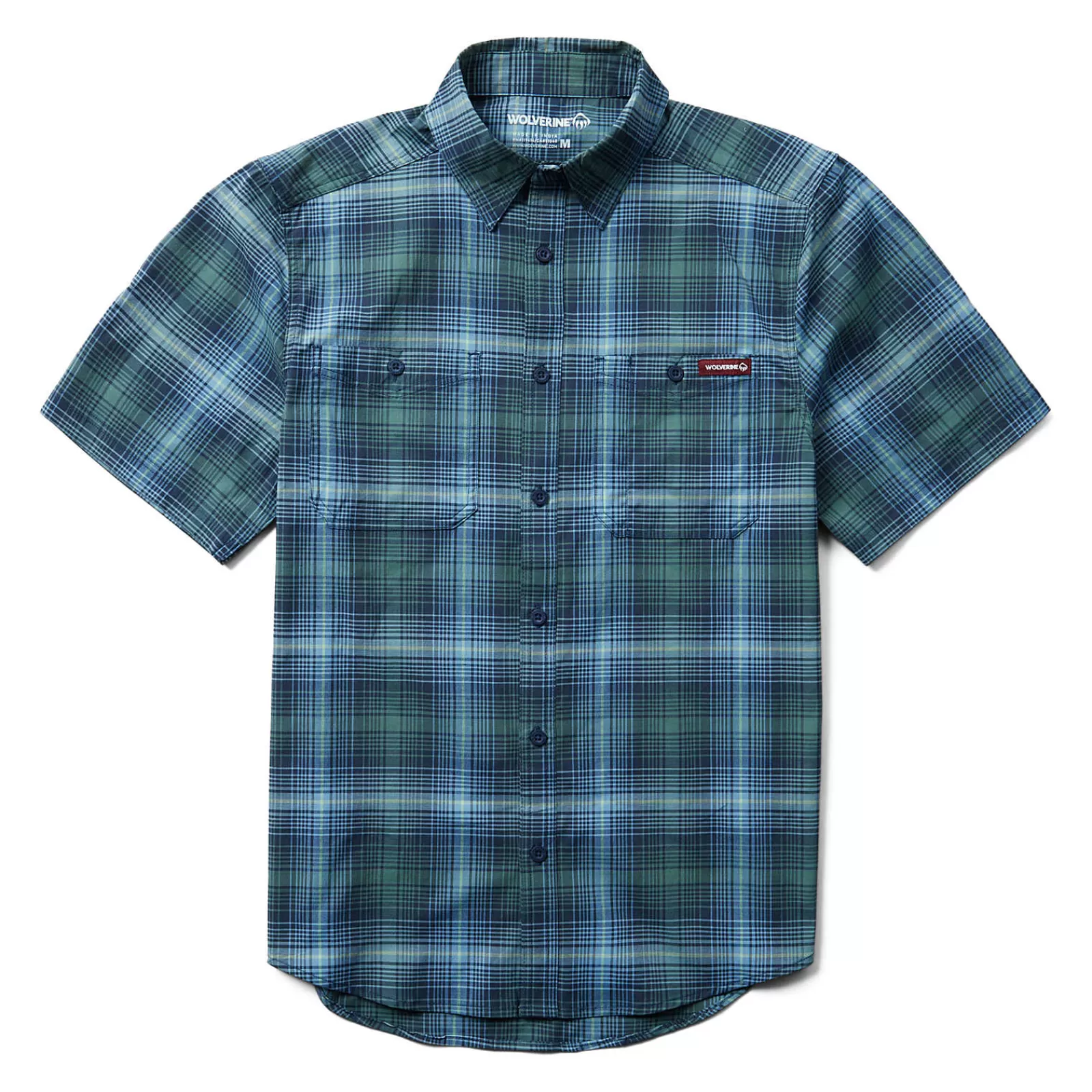 Wolverine Fuse Short Sleeve Plaid Shirt Blue Shadow Cheap