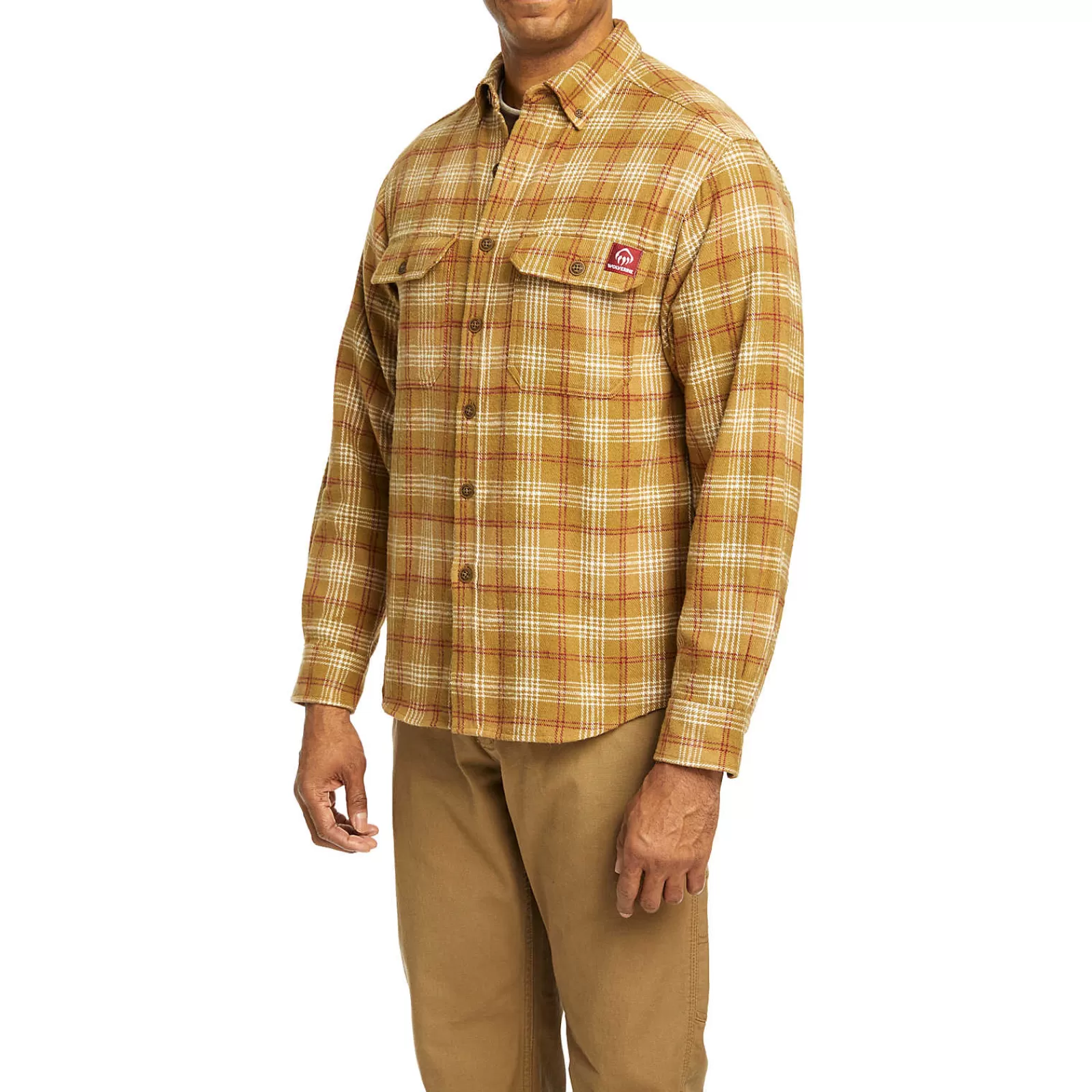 Wolverine Glacier Heavyweight Long Sleeve Flannel Shirt Coyote Plaid Shop