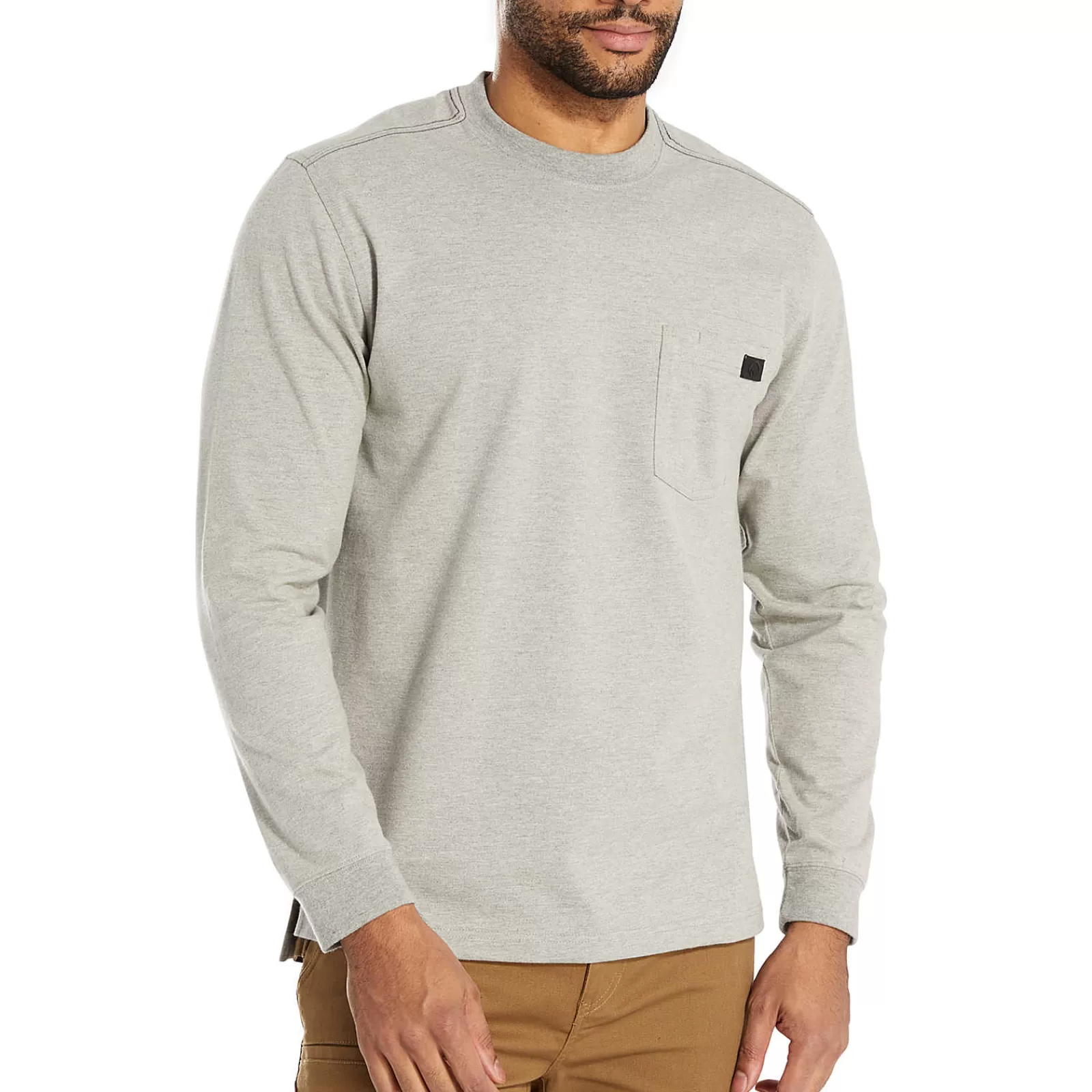 Wolverine Guardian Cotton™ Long Sleeve Pocket Tee Light Grey Heather Cheap