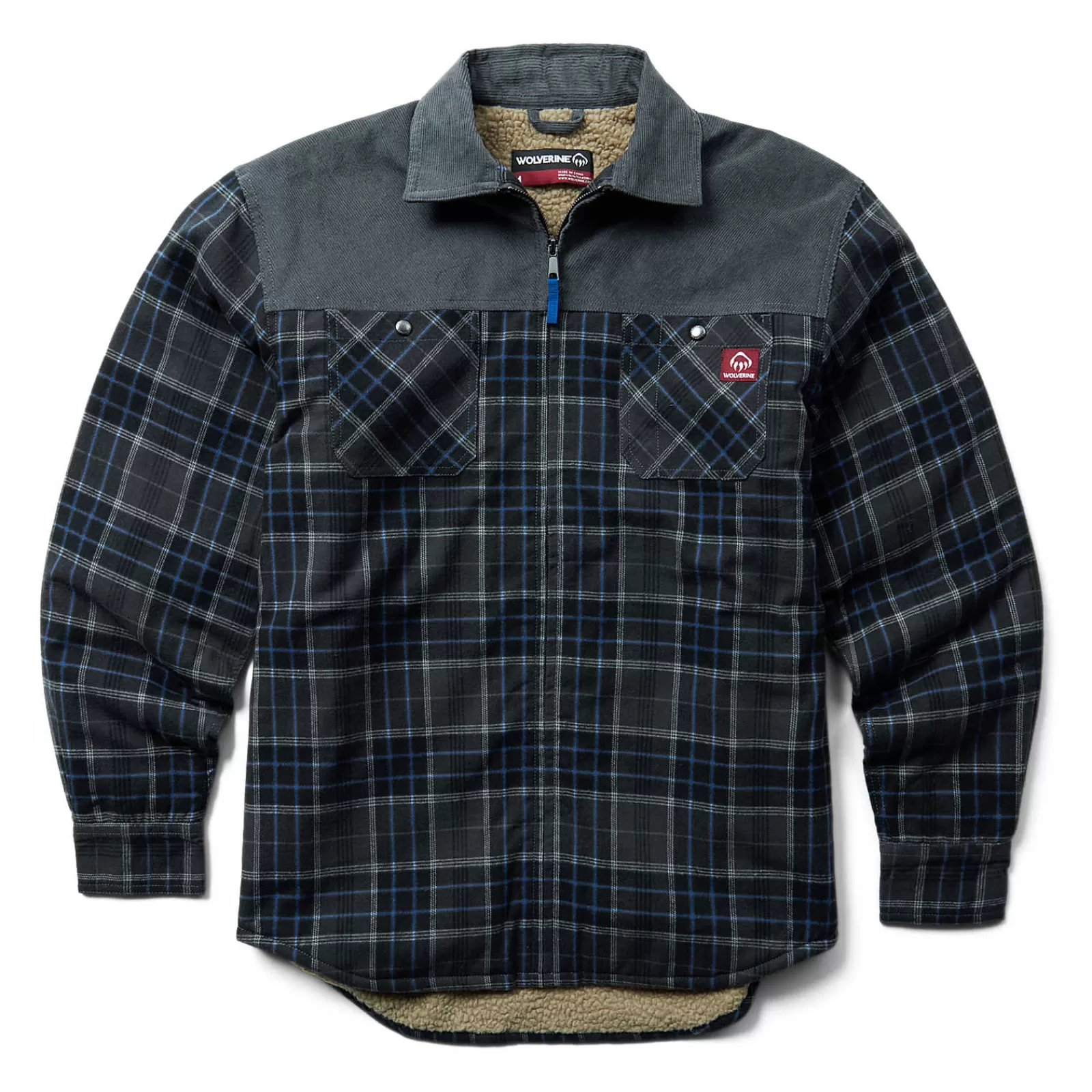 Wolverine Marshall II Sherpa Lined Zip Shirt-Jac Granite Plaid Online