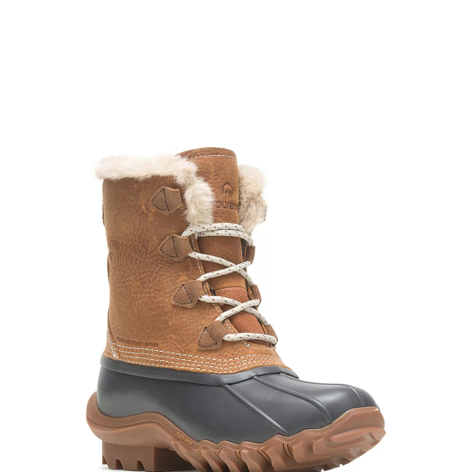 Wolverine Torrent Faux-Fur Tall Duck Boot Cognac Clearance