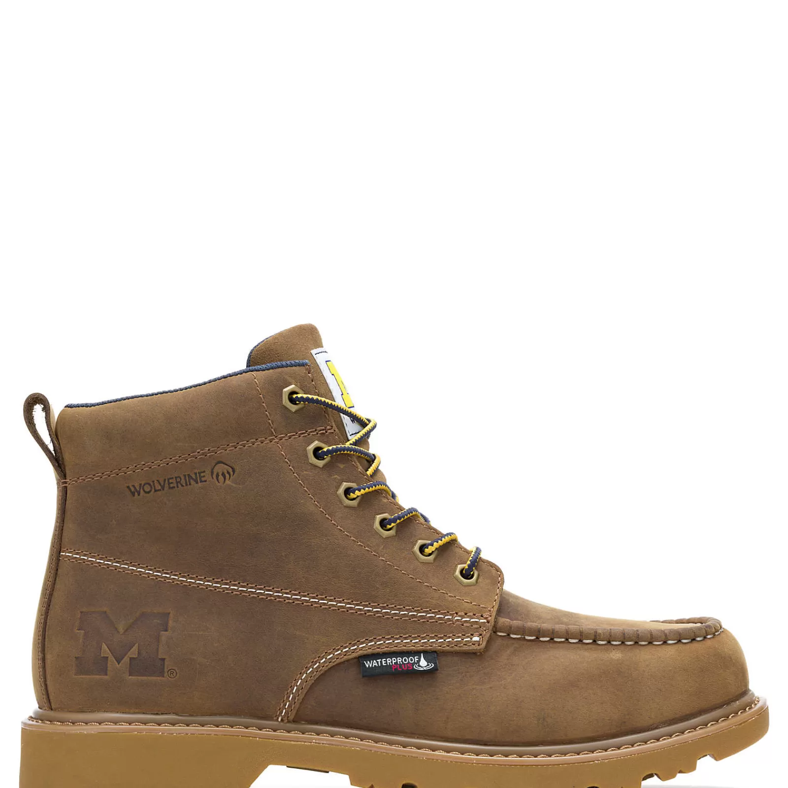 Wolverine X Valiant University Of Michigan Floorhand Moc Toe Work Boot Tan Discount